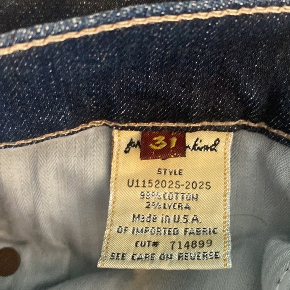 7 For All Mankind Dojo Jeans Size 31 Wide Leg Stretch - Picture 7 of 8